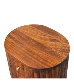 Table de chevet rayée châtaigne