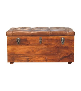 Buffalo Hide Chestnut Storage Trunk