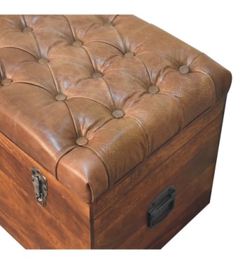 Buffalo Hide Chestnut Storage Trunk