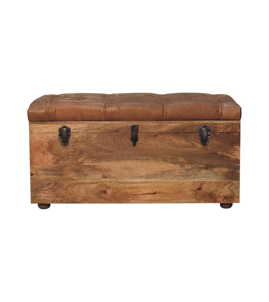Buffalo Hide Oak-ish Storage Trunk