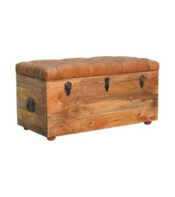 Buffalo Hide Oak-ish Storage Trunk