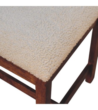 Cream Boucle Rattan Chair