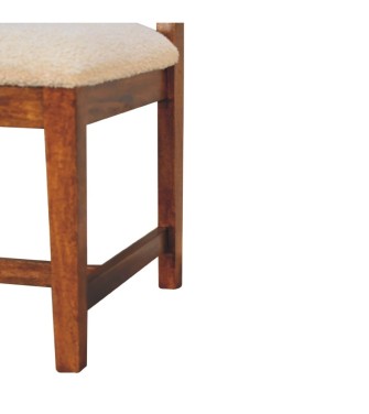 Cream Boucle Rattan Chair