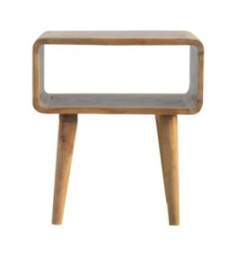 Table de chevet ouverte incurvée