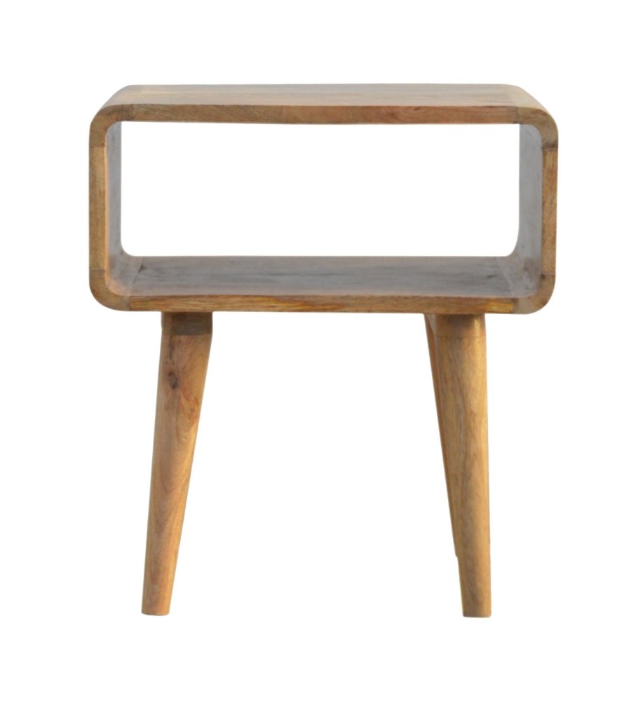 Table de chevet ouverte incurvée