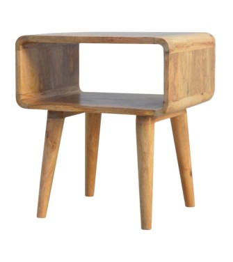 Table de chevet ouverte incurvée