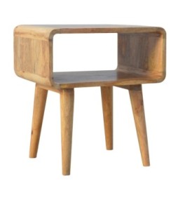 Table de chevet ouverte incurvée