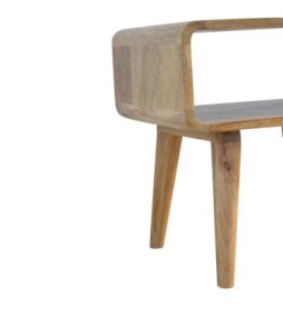 Table de chevet ouverte incurvée