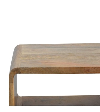 Table de chevet ouverte incurvée