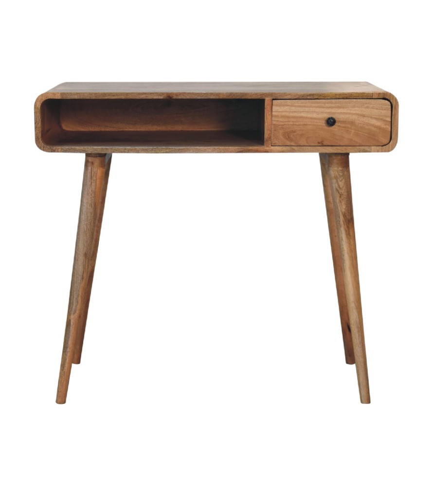 Bureau incurvé aspect chêne