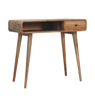 Bureau incurvé aspect chêne