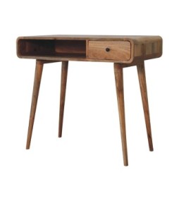 Bureau incurvé aspect chêne