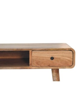 Bureau incurvé aspect chêne