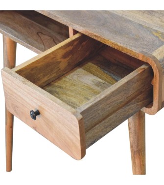 Bureau incurvé aspect chêne