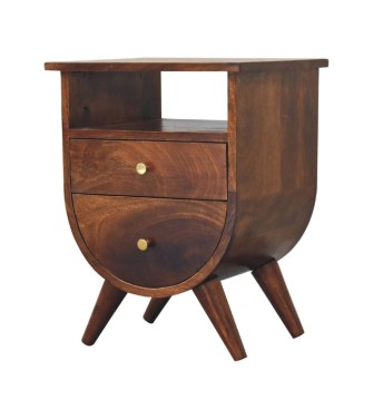 Table de chevet finition châtaigne fendu