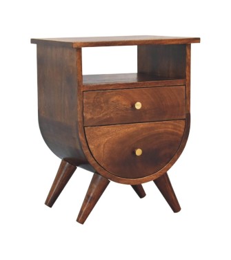 Table de chevet finition châtaigne fendu