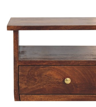 Table de chevet finition châtaigne fendu