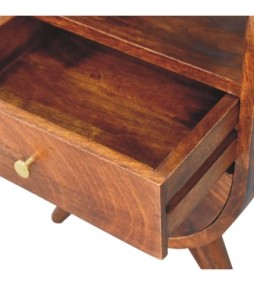 Table de chevet finition châtaigne fendu