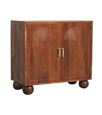 Armoire à boules sculptées finition châtaigne