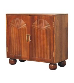 Armoire à boules sculptées finition châtaigne