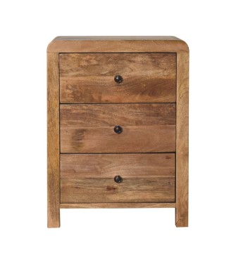 Naya Oak-ish 3 Drawer Bedside