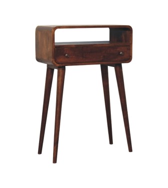 Chestnut Nordic Style One Drawer & One Open Slot Console Table