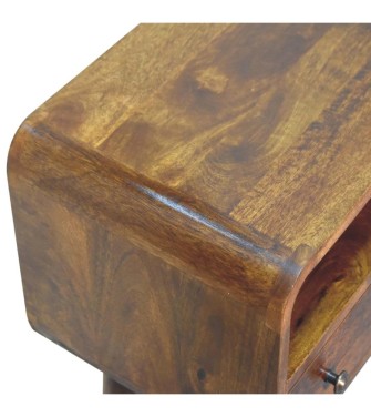 Chestnut Nordic Style One Drawer & One Open Slot Console Table