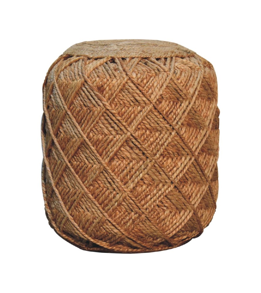 Repose-pieds en fibre de jute, grand motif