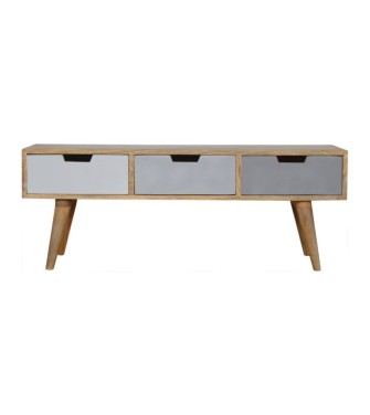 Grey Painted 3 Drawer Media Unit