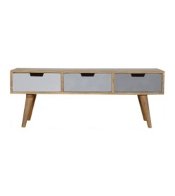 Grey Painted 3 Drawer Media Unit