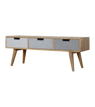 Grey Painted 3 Drawer Media Unit