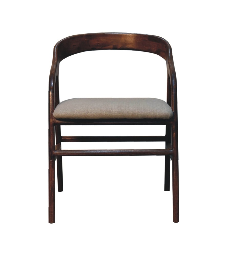 Chestnut Linen Deco Chair