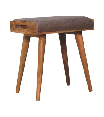 Repose-pieds style fourrure synthétique moka