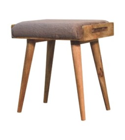 Repose-pieds style fourrure synthétique moka