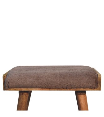 Repose-pieds style fourrure synthétique moka