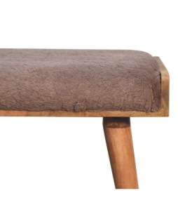Repose-pieds style fourrure synthétique moka