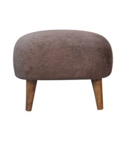 Tabouret carré en fausse fourrure Mocha