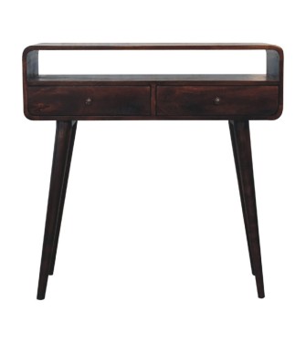 Curved Walnut Console Table