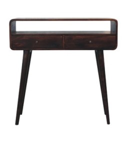 Curved Walnut Console Table