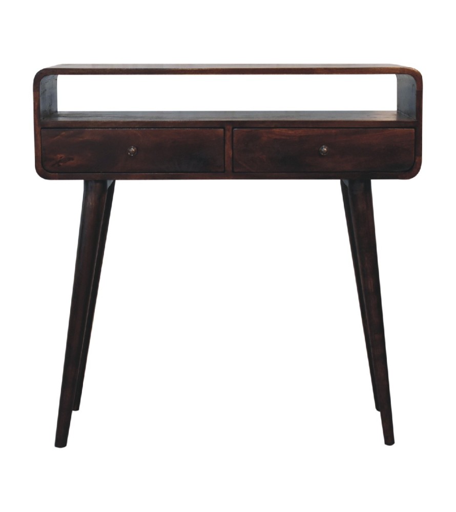 Curved Walnut Console Table