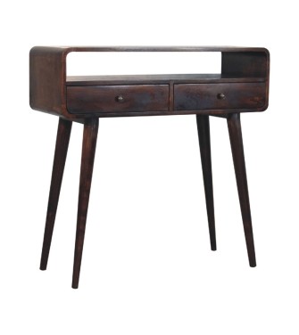 Curved Walnut Console Table