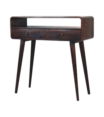 Curved Walnut Console Table