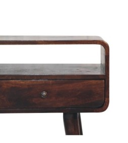 Curved Walnut Console Table