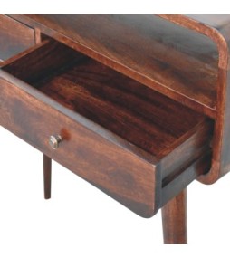 Curved Walnut Console Table