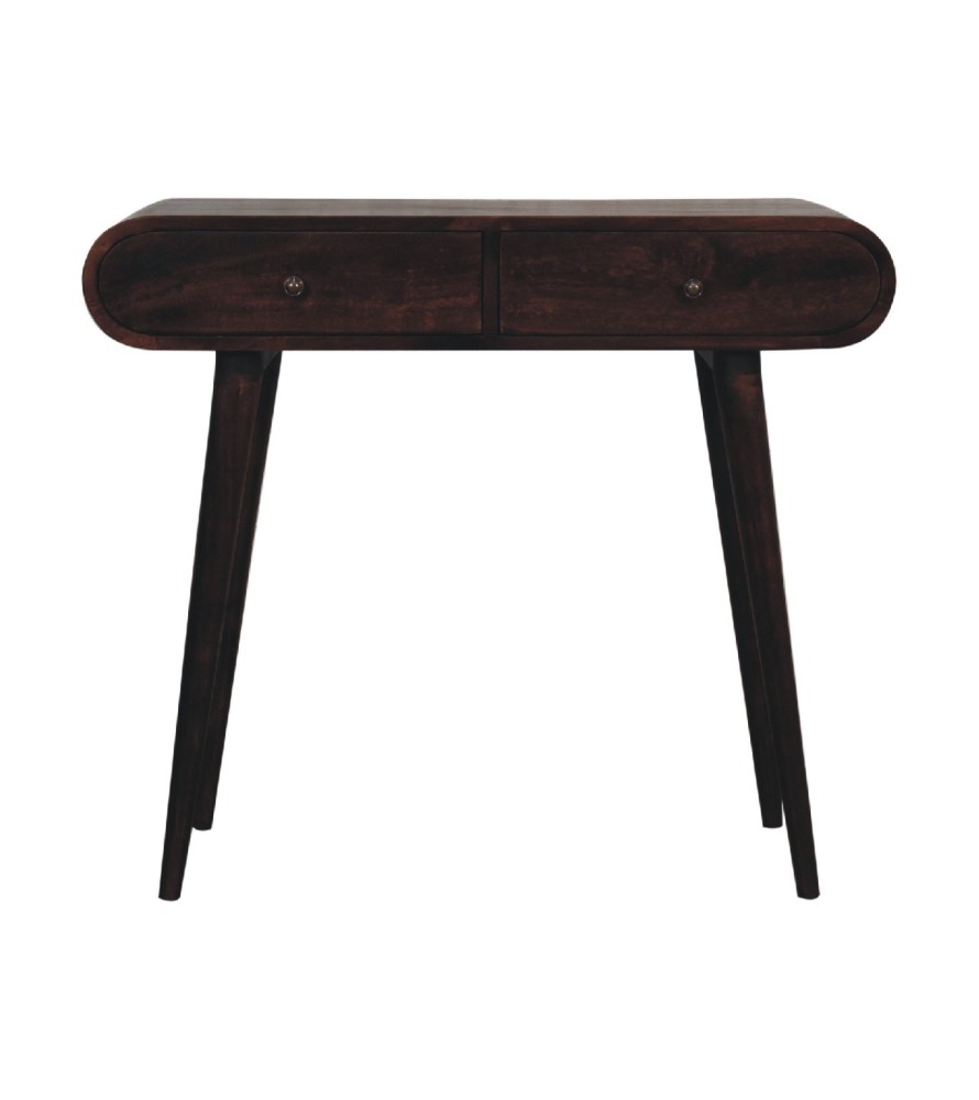 Walnut Curved Edge Console Table