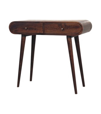 Walnut Curved Edge Console Table
