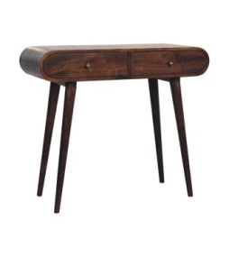 Walnut Curved Edge Console Table
