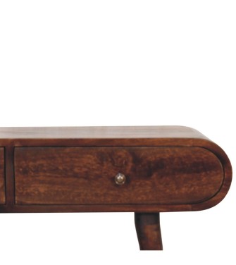 Walnut Curved Edge Console Table