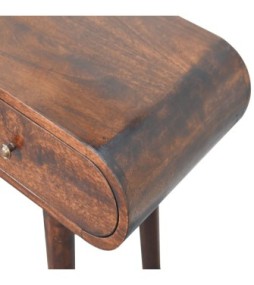 Walnut Curved Edge Console Table