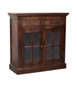 Armoire en noyer avec portes vitrées